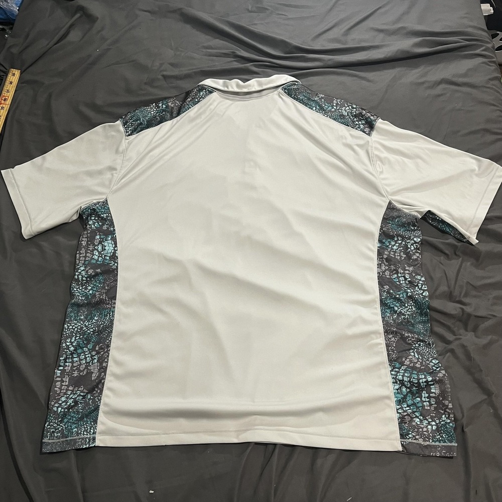 Reel Legends Polo Shirt Mens 2XL White Reel-Tec‎ Fishing Snake Skin Print Panels - Picture 4 of 4